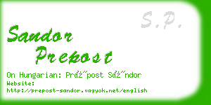 sandor prepost business card